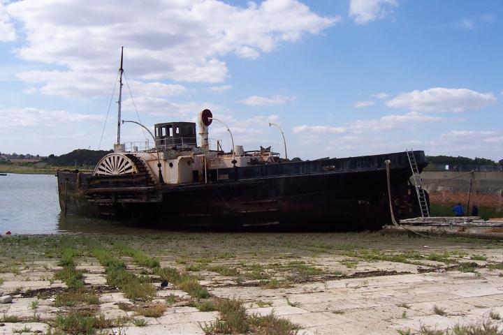 John H Amos aground