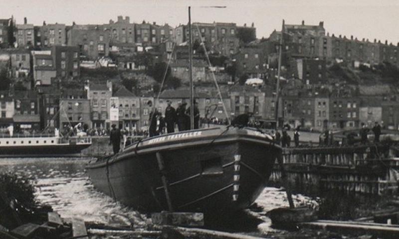 Sliding down the slipway at Albion Shipyards