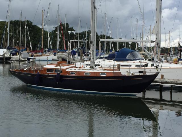 Blue Saluki moored