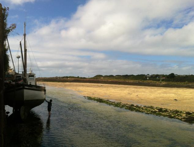 Sitting and low tide