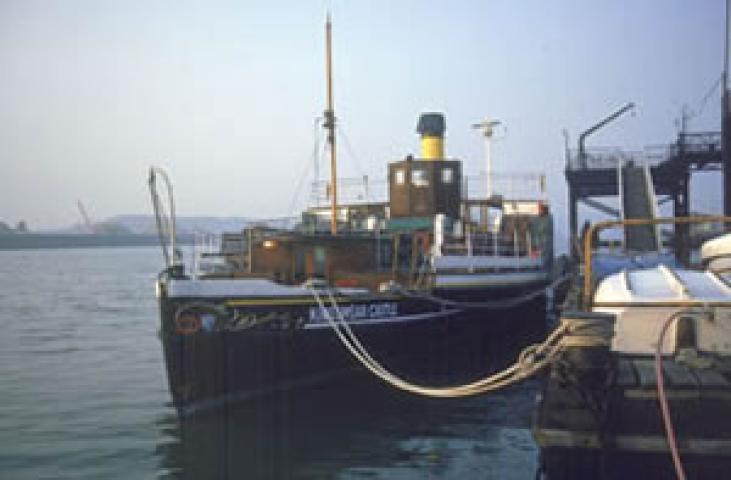 KINGSWEAR CASTLE - alongside landing stage at Chatham Historic Dockyard.96/3/5/2