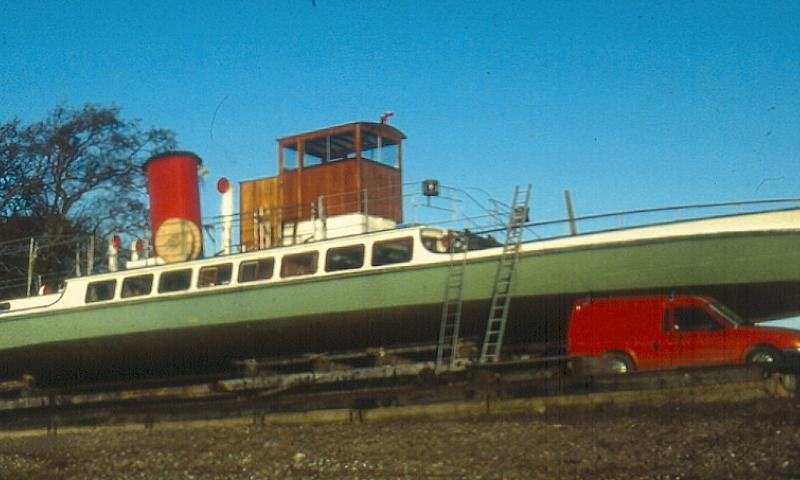 Lady of the Lake on the slipway - starboard side