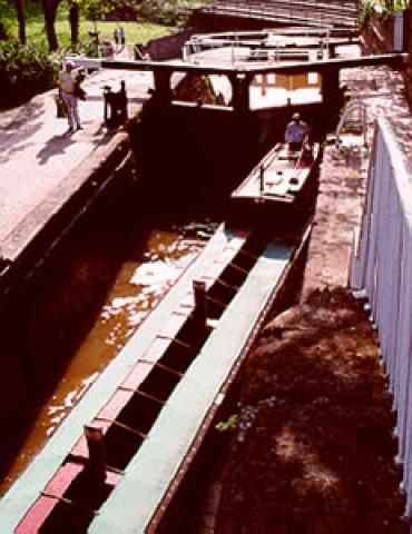 BATH - at Northgate staircase, Chester. Topsides and cargo hold  looking aft.