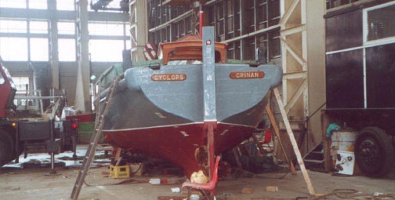 Cyclops during refit