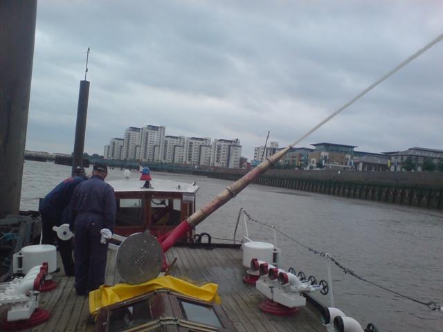 Massey Shaw on deck looking aft