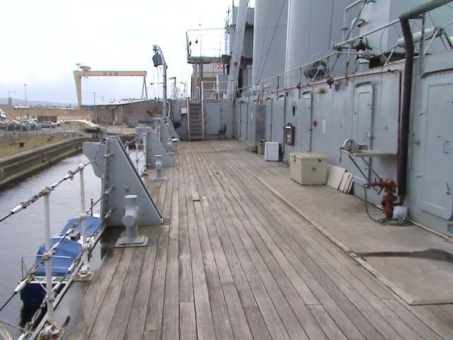 HMS Caroline on deck