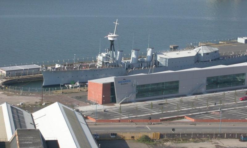 HMS Caroline - aerial view