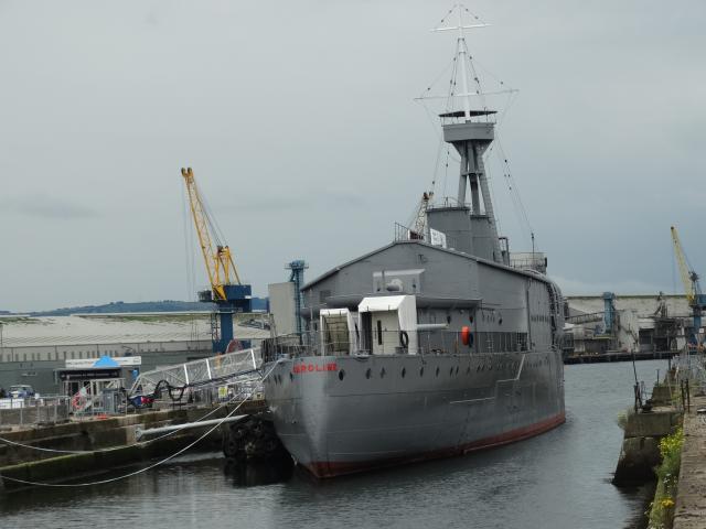 HMS Caroline bow view