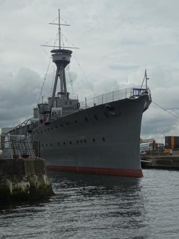 HMS Caroline moored