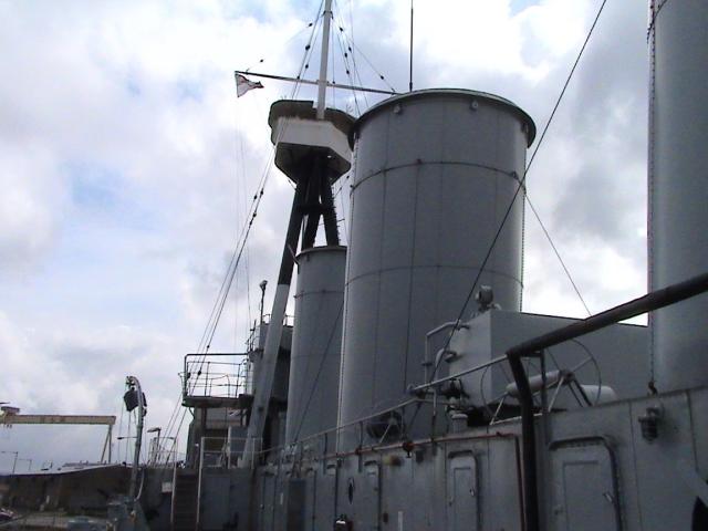 HMS Caroline on deck