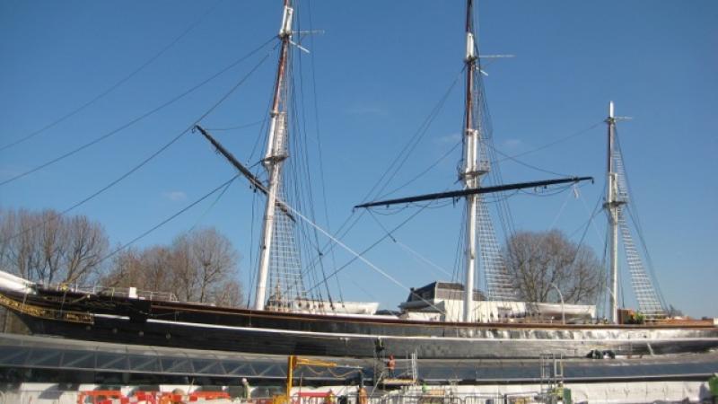 Cutty Sark - undergoing restoration Mar 2012