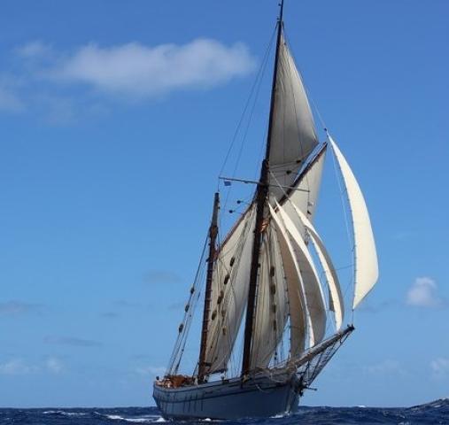 Irene sailing, starboard side view