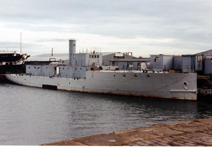 M33 Minerva as received for restoration at Hartlepool in 1987