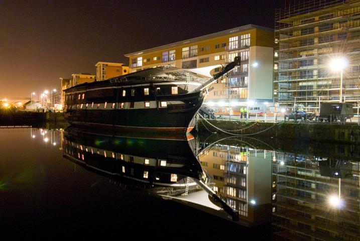 Unicorn - bow view at night