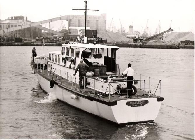 Vincent's stern view, taken prior to her delivery to Cardiff in 1967.