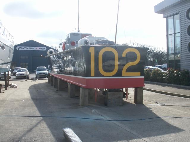 HSL 102 - just before she returned to water for sea trials
