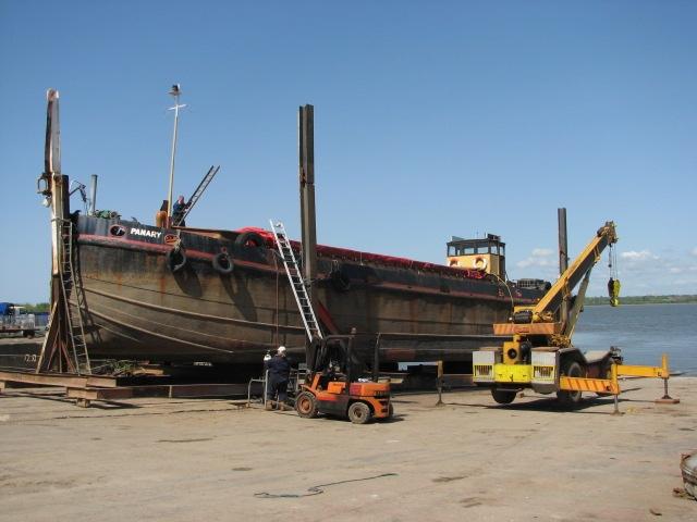 Panary under repair  on Bromborough slipway