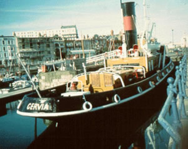 CERVIA - at Maryport. Stern from starboard quarter looking forward.