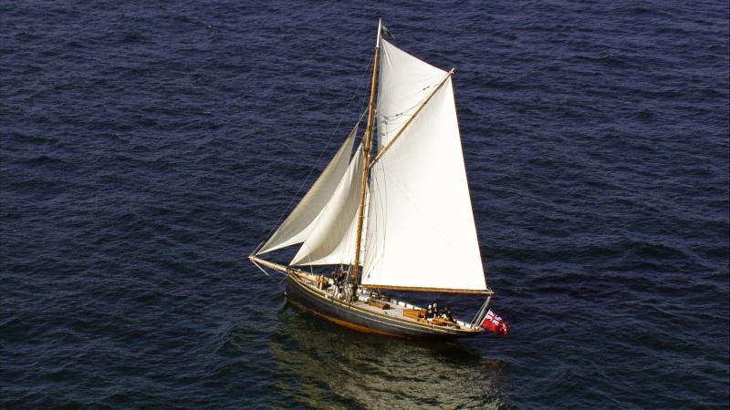 Olga undersail, after her restoration