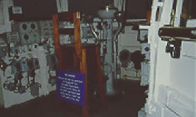 HMS PLYMOUTH - bridge and captain's chair.