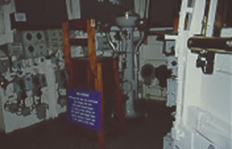 HMS PLYMOUTH - bridge and captain's chair.