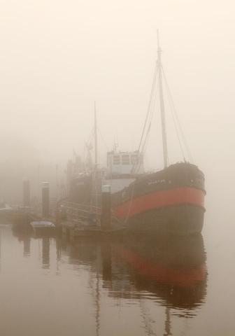 Spartan in Irvine Harbour mist - Photo Comp 2011 entry