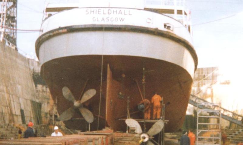 Shieldhall - out of the water, stern view