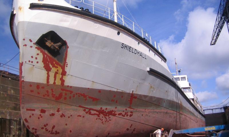 Shieldhall - a general view, showing the preparation work underway