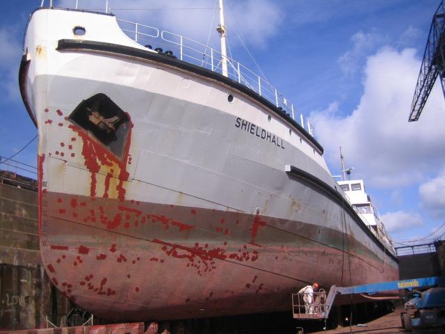 Shieldhall - a general view, showing the preparation work underway