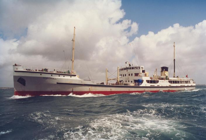 Shieldhall under way - port side