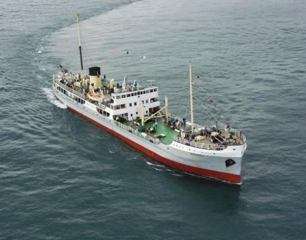 Shieldhall - aerial view, bow looking aft