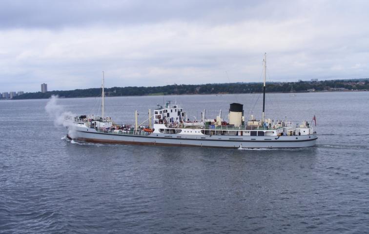 SS Shieldhall - underway, port side view