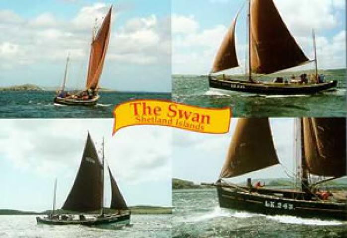 SWAN - four views of her underway.