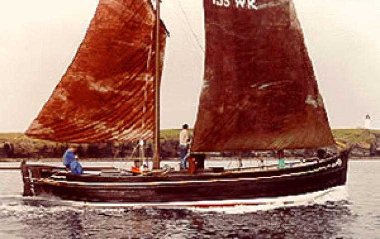 ISLABELLA FORTUNA - under sail and auxilliary engine - starboard side. Ref: Assoc Docs.