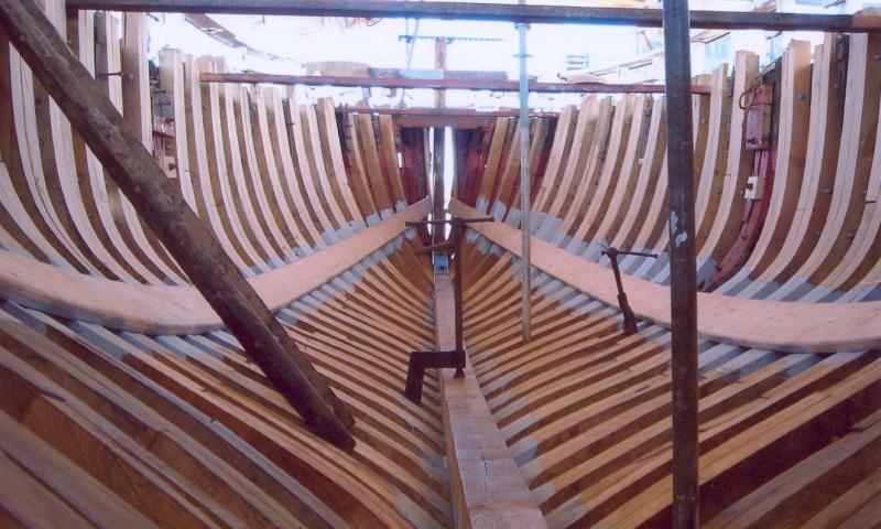 Maria's hull undergoing restoration