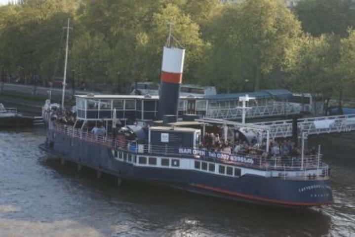 Tattershall Castle - port side, stern view, Thames embankment