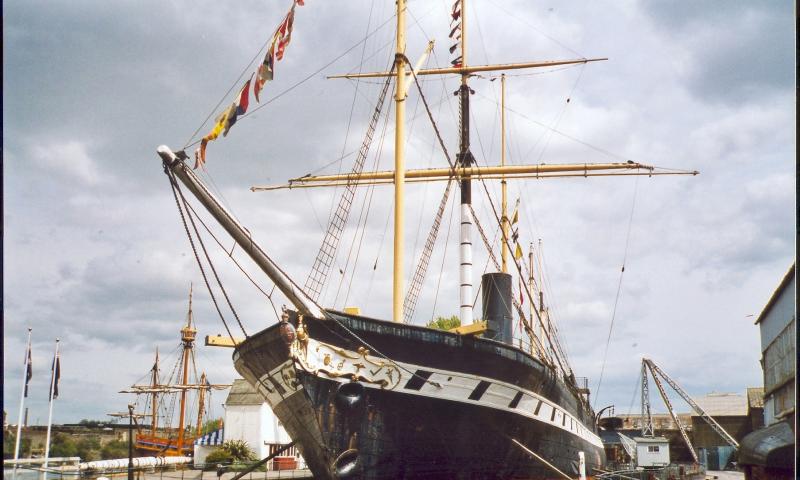 Great Britain in dock - bow view