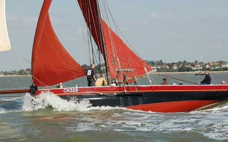 Sunbeam under sail - port side