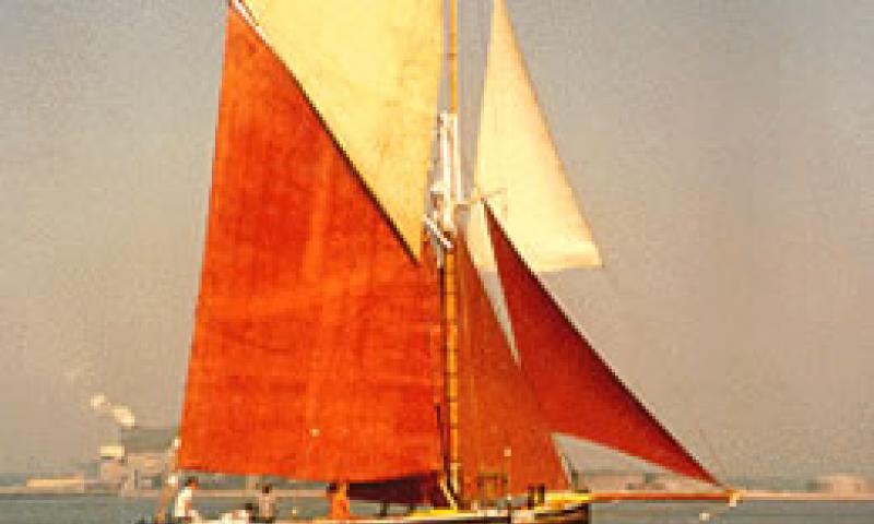 DORIS - under sail at Sheerness. Starboard side.