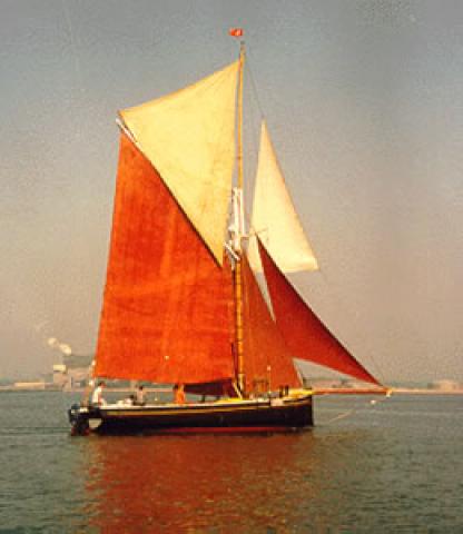 DORIS - under sail at Sheerness. Starboard side.