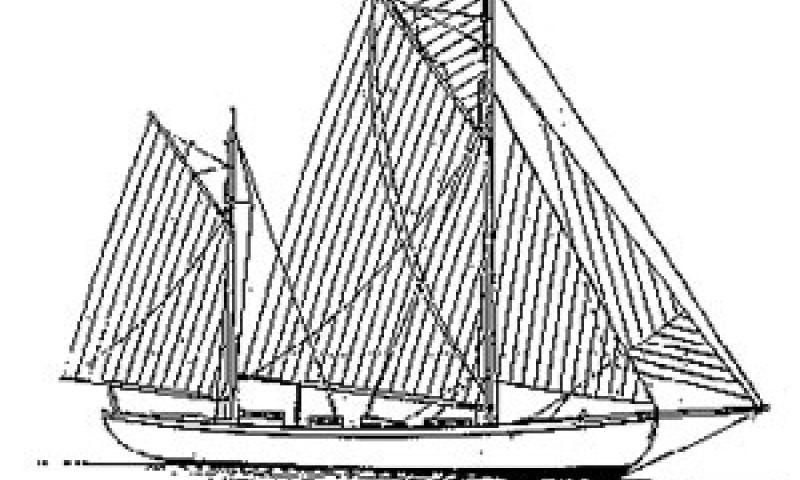 MORNA - Sail and rigging plan for MORNA as appeared in Yatching Monthly in 1920.