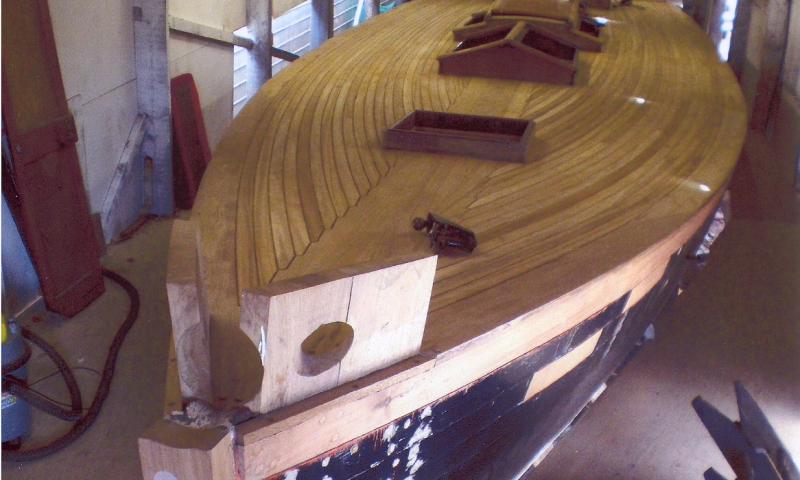 Morna - undergoing restoration, deck
