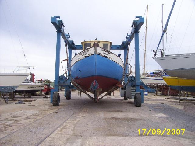 Progress of Whitby out the water