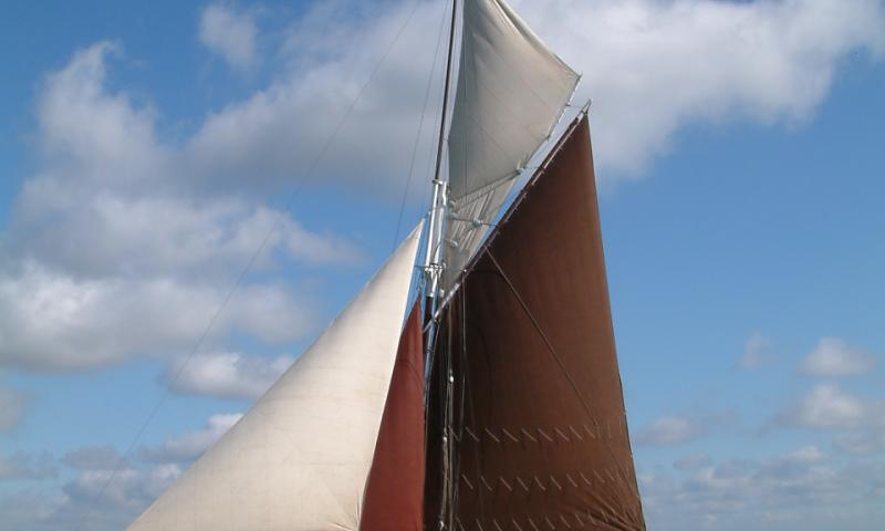 Sallie under sail - port side