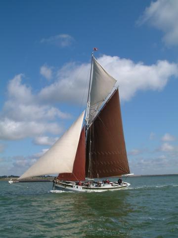 Sallie under sail - port side