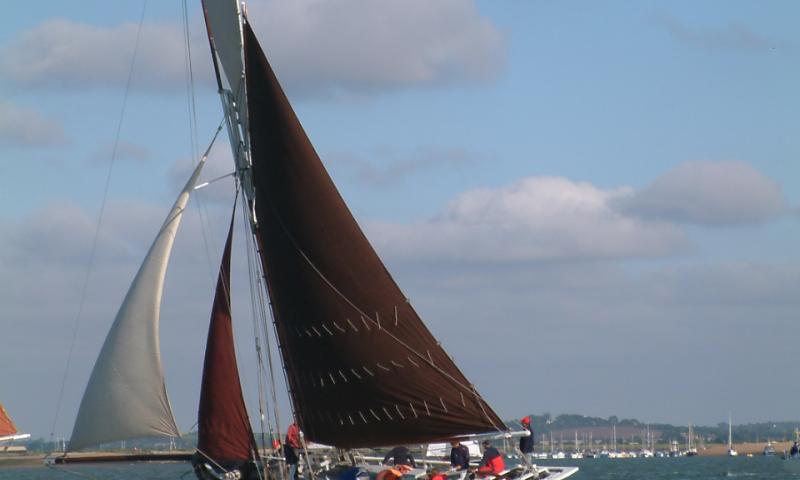 Sallie under sail, port side