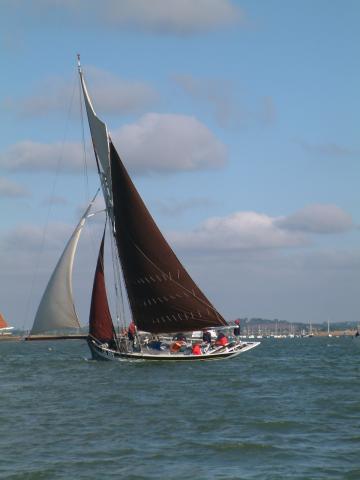 Sallie under sail, port side