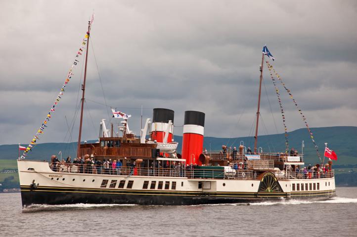 Photo Comp 2012 entry: PS Waverley - dressed overall crossing the Firth of Clyde during a special cruise to celebrate the 80th anniversary of the Clyde River Steamer Club.