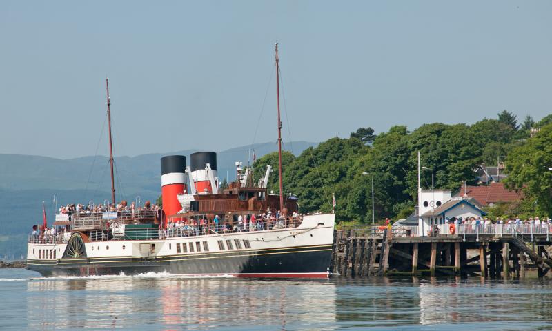 NHS-UK 2013 Photo Comp: Graeme Phanco - Paddle steamer WAVERLEY arriving at Kilcreggan Pier on the Clyde