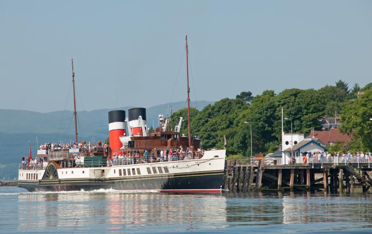 NHS-UK 2013 Photo Comp: Graeme Phanco - Paddle steamer WAVERLEY arriving at Kilcreggan Pier on the Clyde